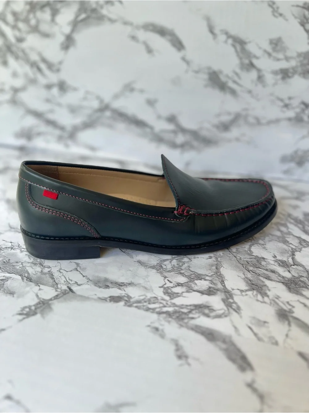 Marc Joseph Mason Boulevard Navy Blue Leather Loafers 10 Quiet Luxury